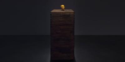 Autorretrato de la cabeza de Juan Pablo Ferlat realizado con cera virgen de abeja